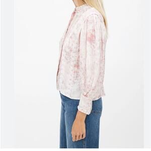 LoveShackFancy - Pink Floral Print Blouse - Womens Small